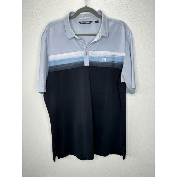 Travis Matthew Light Blue to Black Ombre Short Sleeve Golf Shirt M - Picture 2 of 11